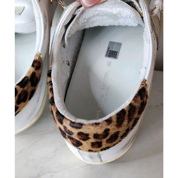 Philippe Model paris PRSX Leopard & leather low top sneakers size 40 EU Pristine main image 4